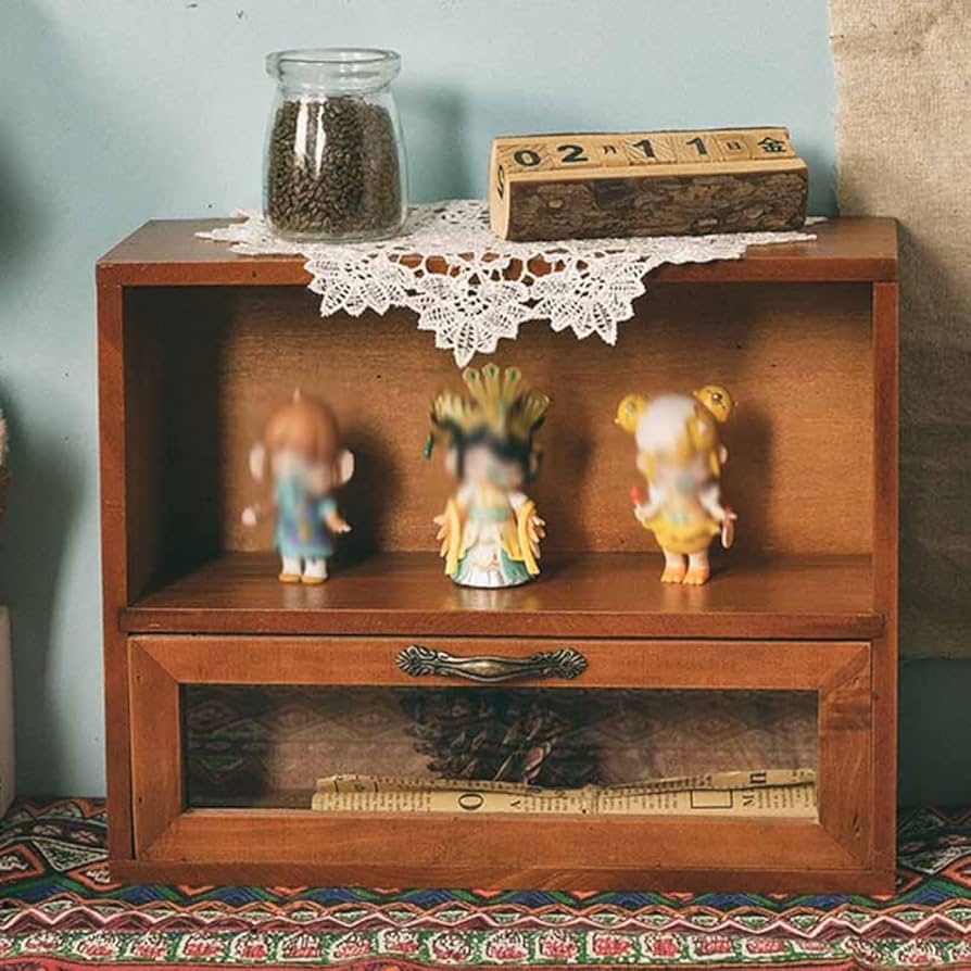 Amazon.co.jp: MJKQ9 卓上収納ボックス 引き出し 木製 ミニ 食器棚