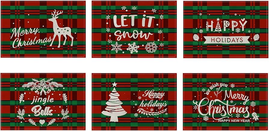 Amazon｜desikaky クリスマス ランチョンマット 6枚セット 断熱