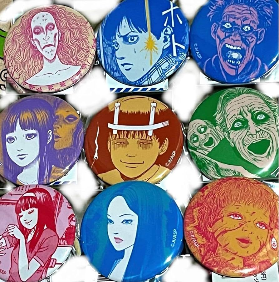 Amazon.co.jp: 伊藤潤二編 怪奇サミット 缶バッジ 9種 富江 淵 双一