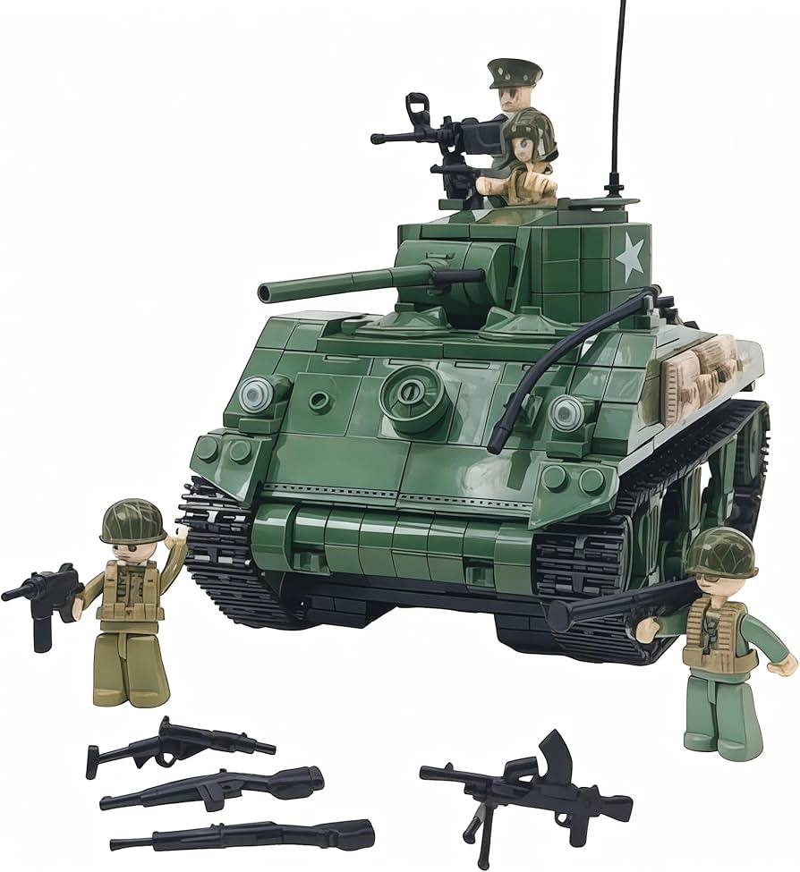 Amazon.com: General Jim's WWII M4A1 Sherman Tank Brick Building