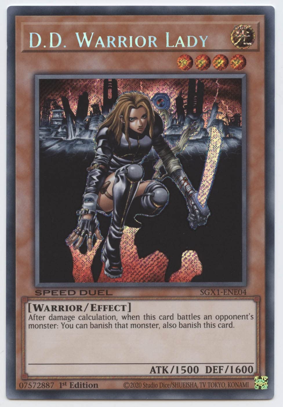 Amazon.com: Yu-Gi-Oh! D.D. Warrior Lady - SGX1-ENE04 - Secret Rare