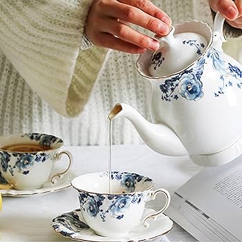 Amazon.com | LE POTOCIO 21-Piece Bone China Tea Set for Adults