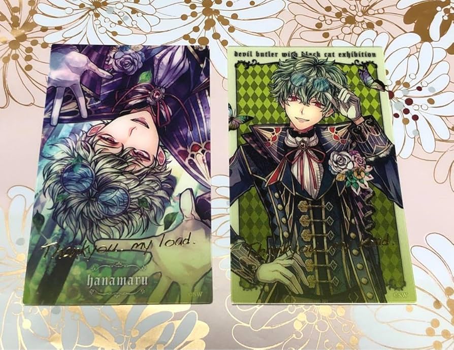 Amazon.co.jp: あくねこ展 ハナマル クリアカード 箔押し 悪魔執事と