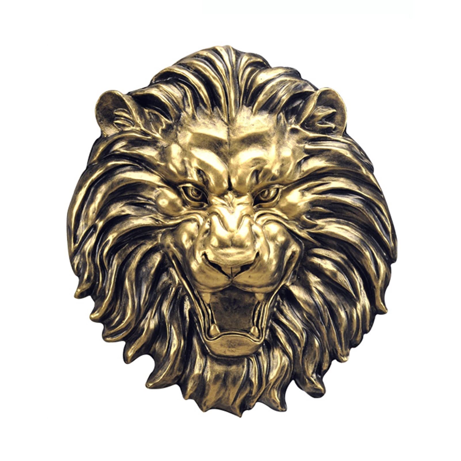 Amazon.co.jp: 置物・オブジェ 3D壁の彫刻動物の頭、ライオンの頭