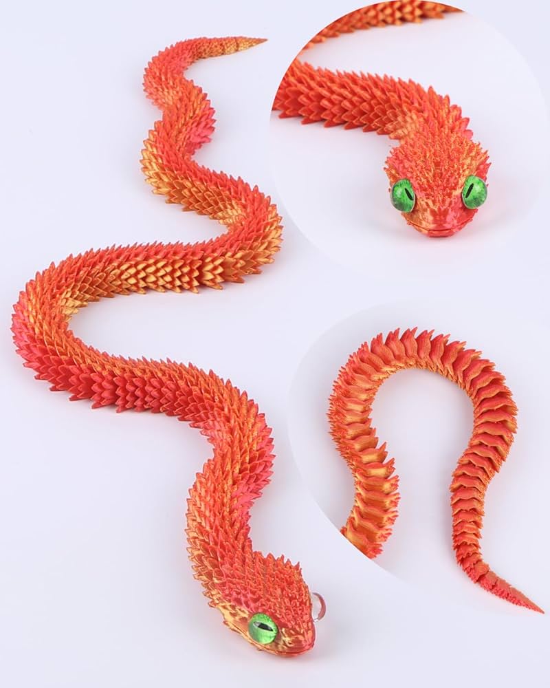 Amazon | 3Dプリントされた動物-蛇毒蛇、24インチ サプライズ