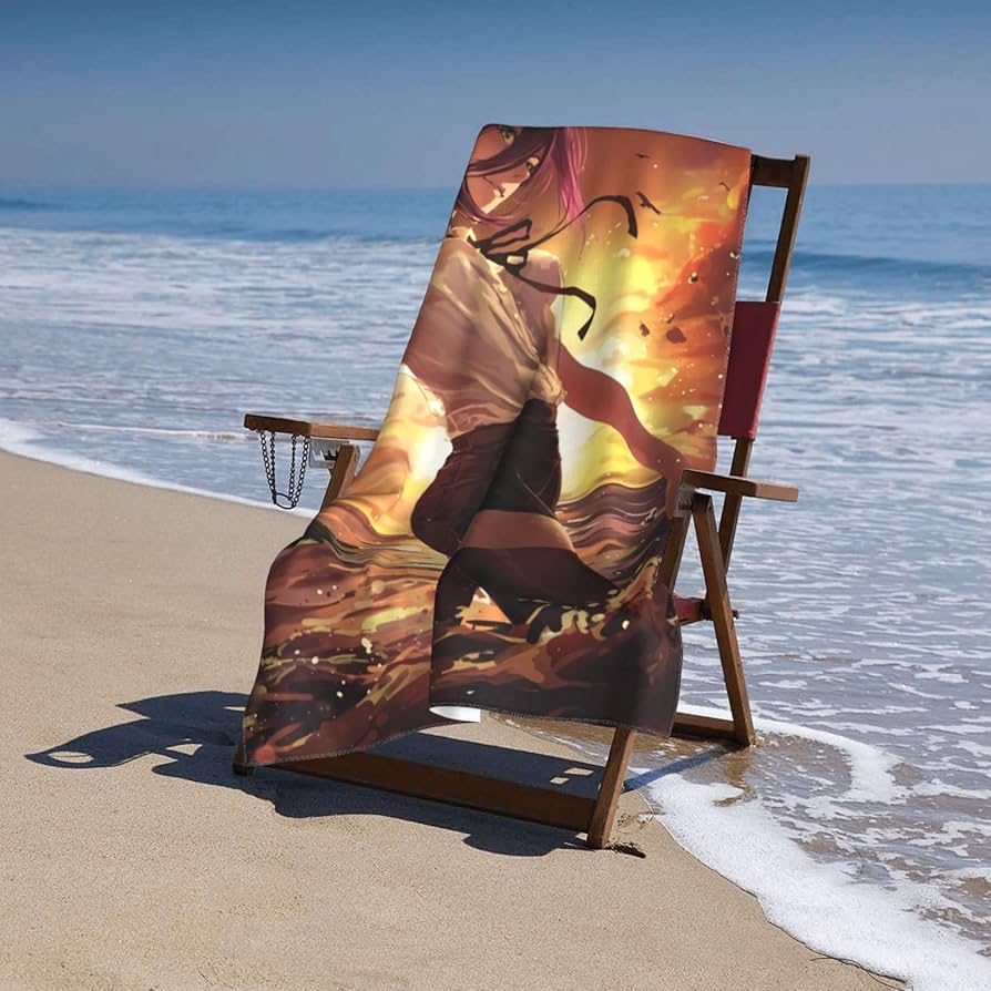 Amazon｜バスタオル チェンソーマン レゼ ビーチタオル 大判 肌に