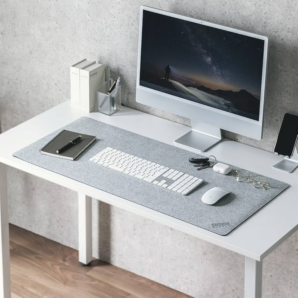 Amazon | サンワダイレクト デスクマット フェルト 90×40cm 傷・スレ