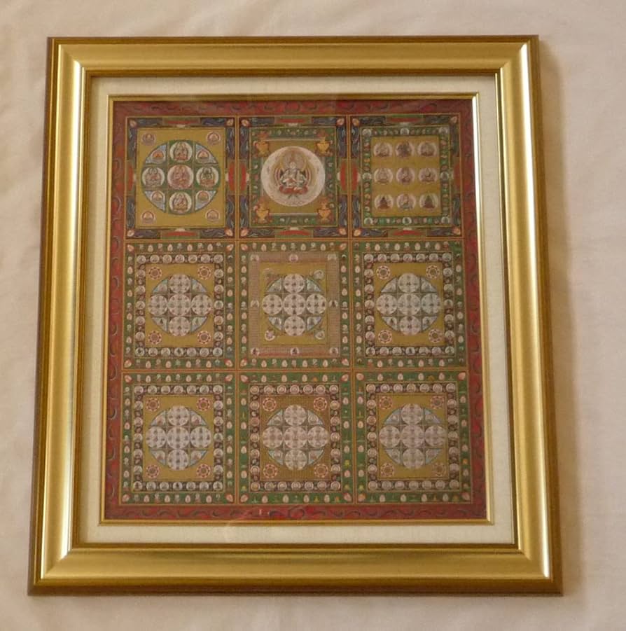 Amazon｜金剛界曼荼羅 曼荼羅 額装品 額付き 壁掛け 複製画 高精度細密