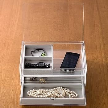 Amazon.co.jp: 無印良品 重なるアクリルケース2段フタ付引出・大 約幅