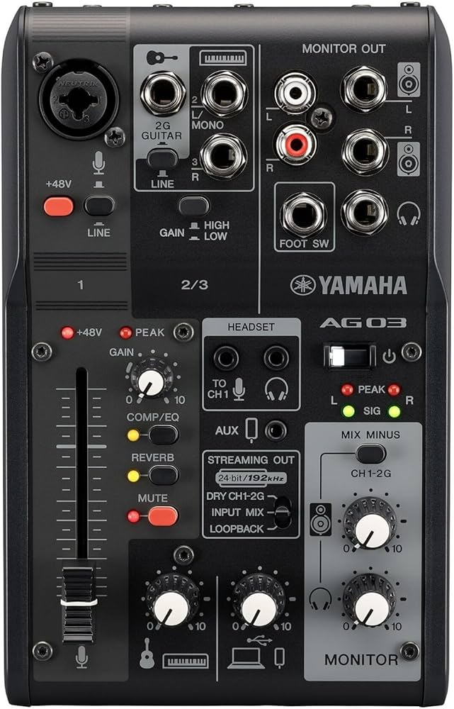 Amazon.com: Yamaha AG03MK2 Black 6-Channel Live Streaming Loopback