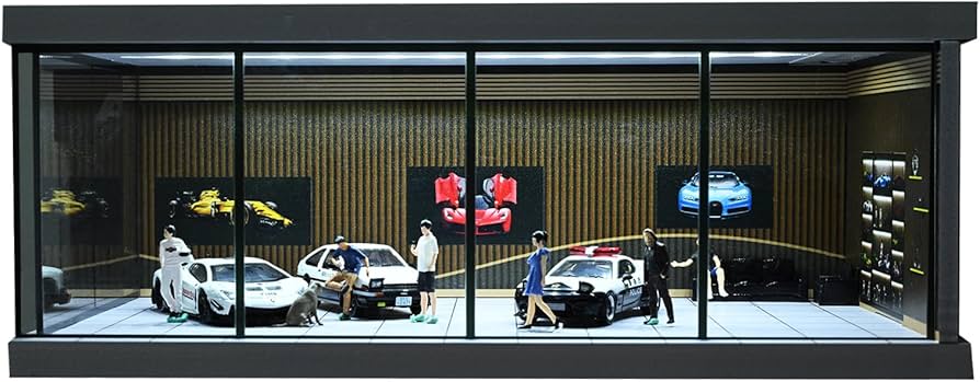 Amazon.co.jp: 1/64 ジオラマ カーガレージ LED照明 シティ