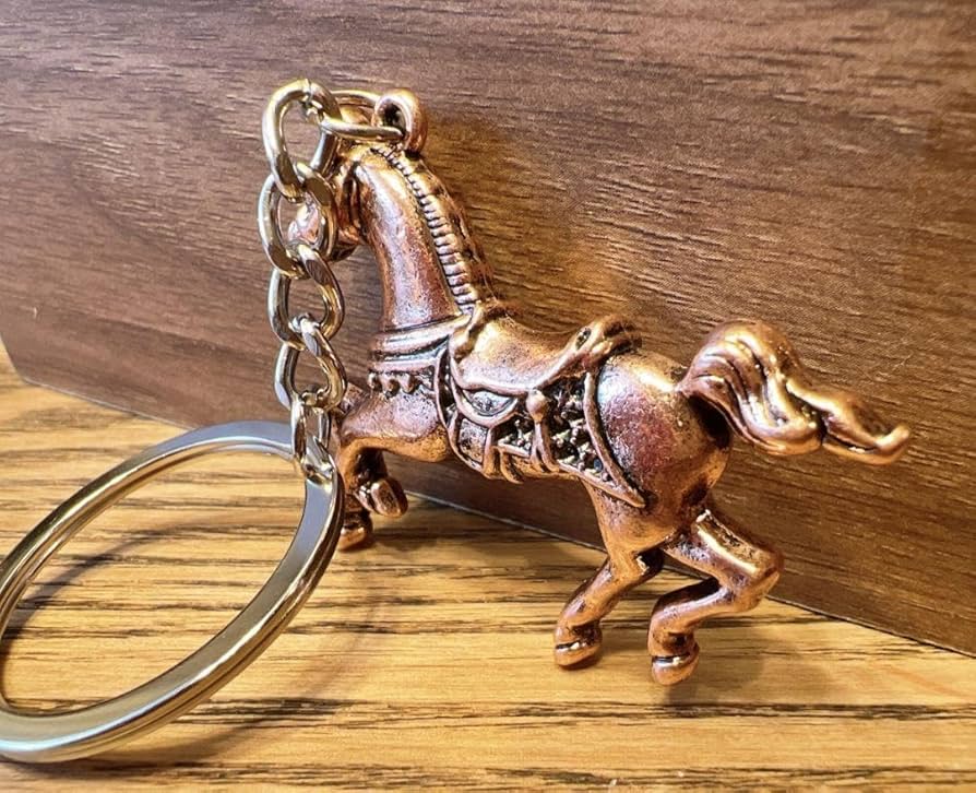 Amazon.co.jp: 馬チャーム ブロンズ キーホルダー アンティーク 馬術