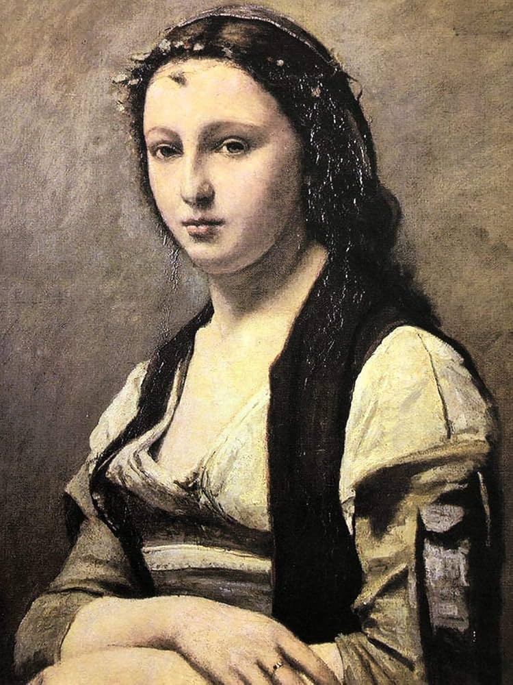 Amazon.co.jp: ジャン＝バティスト・カミーユ・コロー 真珠の女 A4