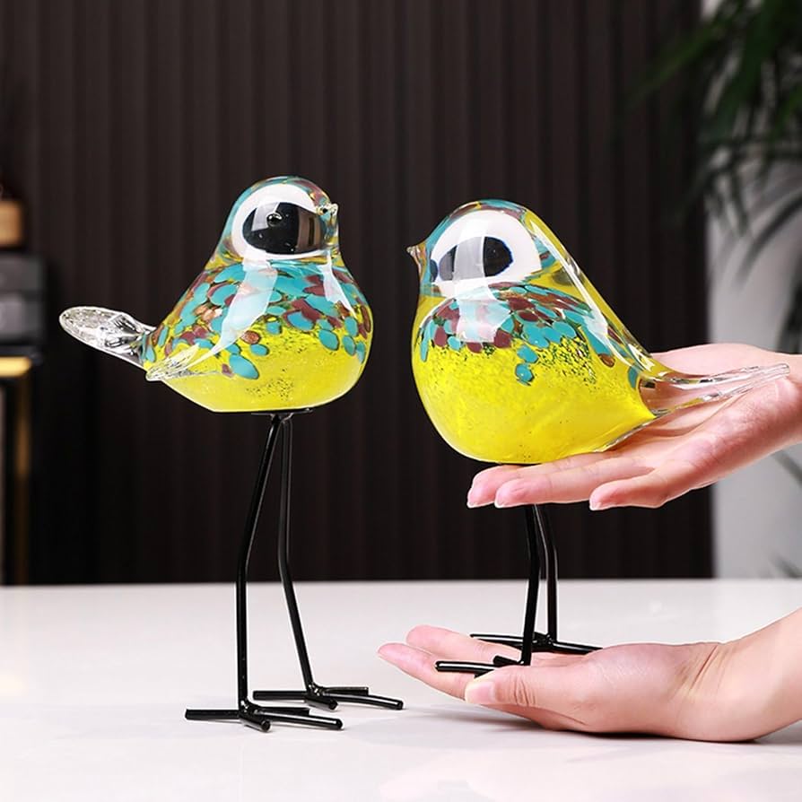 Amazon.co.jp: ガラス クリスタル 置物 鳥 かわいい 癒しグッズ 抽象的