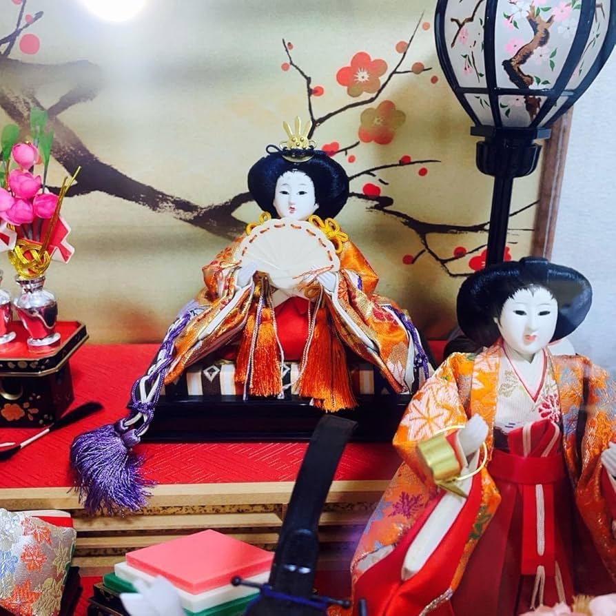 雛人形ガラスケース&オルゴール付き