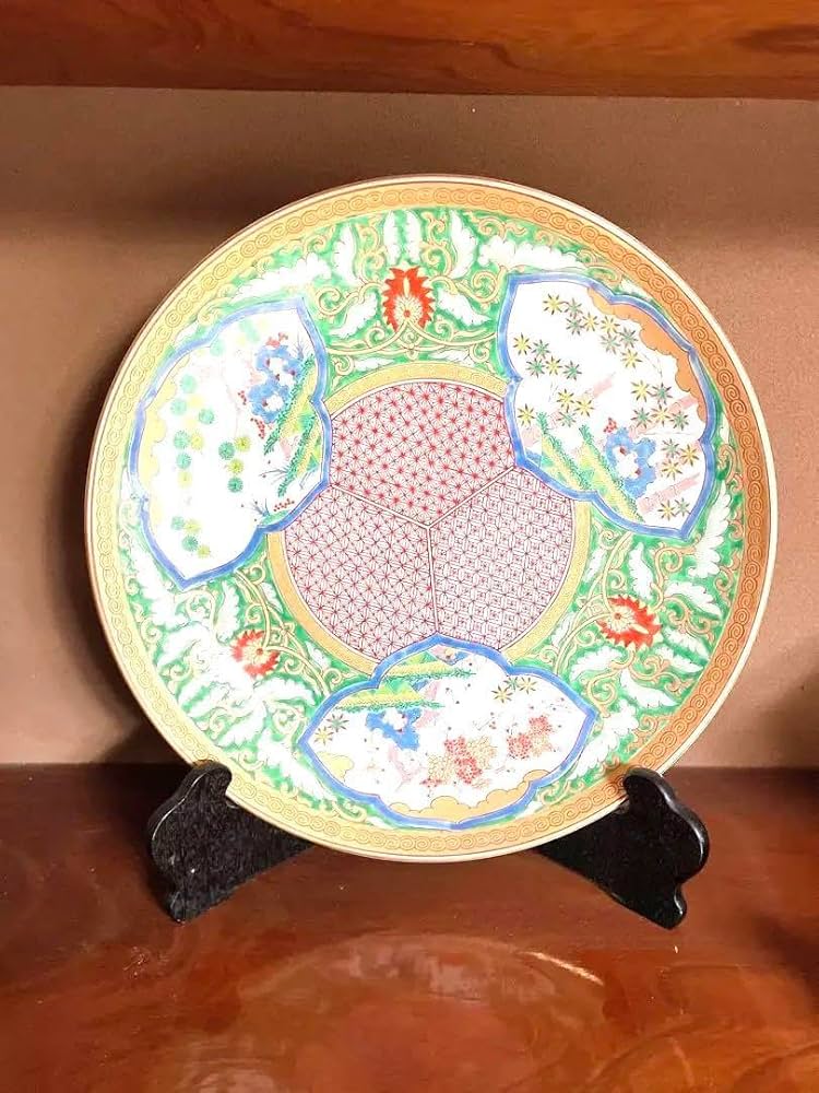 Amazon.co.jp: 中絵皿 大皿 有田焼 哲山作 : ホーム＆キッチン