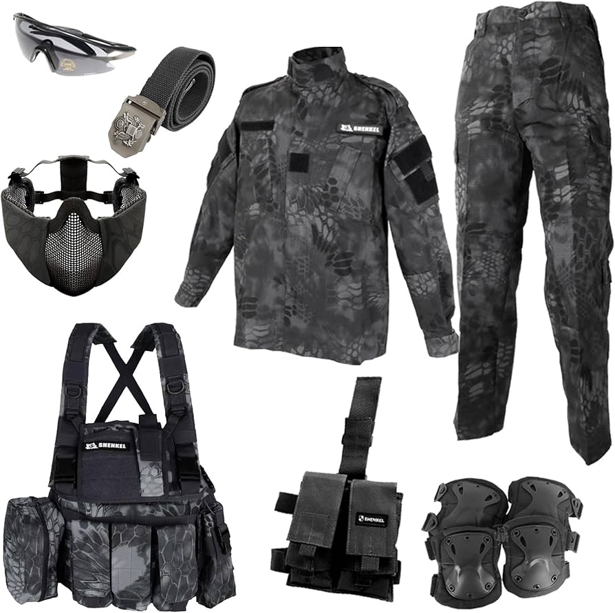 Amazon | SHENKEL シェンケル 8点セット BDU 黒装備 (タイフォン M