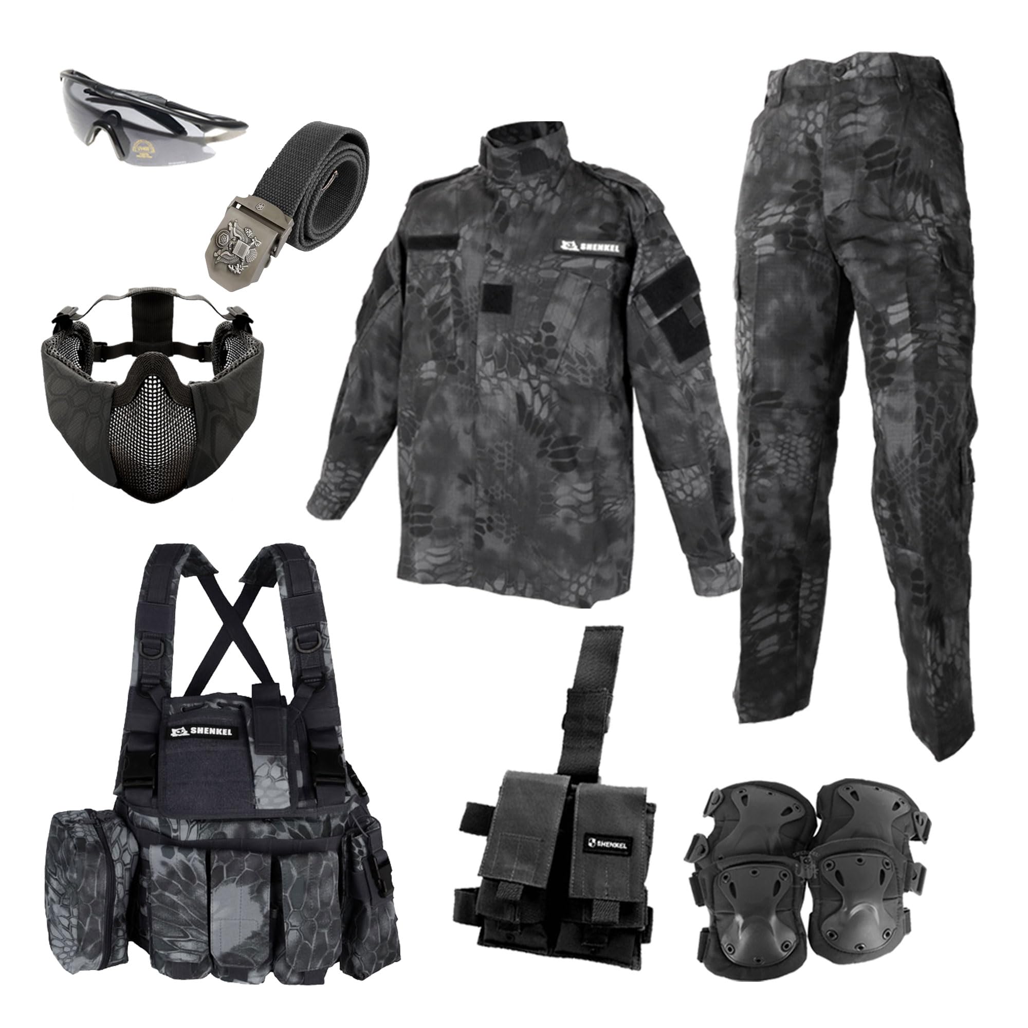 Amazon | SHENKEL シェンケル 8点セット BDU 黒装備 (タイフォン M