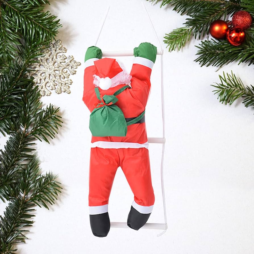 Amazon.co.jp: クリスマス 飾り はしご サンタさん 単人 50cm 大きな