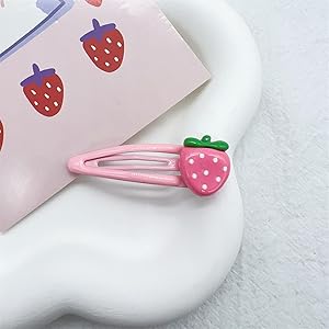 Amazon.co.jp: かわいいイチゴスナップヘアクリップ素敵なヘアピン