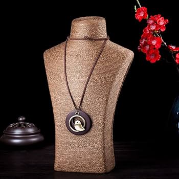 Amazon.co.jp: MARUIKAO ネックレス 木製 鳥 レトロ ペンダント