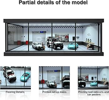 Amazon.co.jp: NUEIOVRW ジオラマ 1/43スケール 車庫モデル LED照明