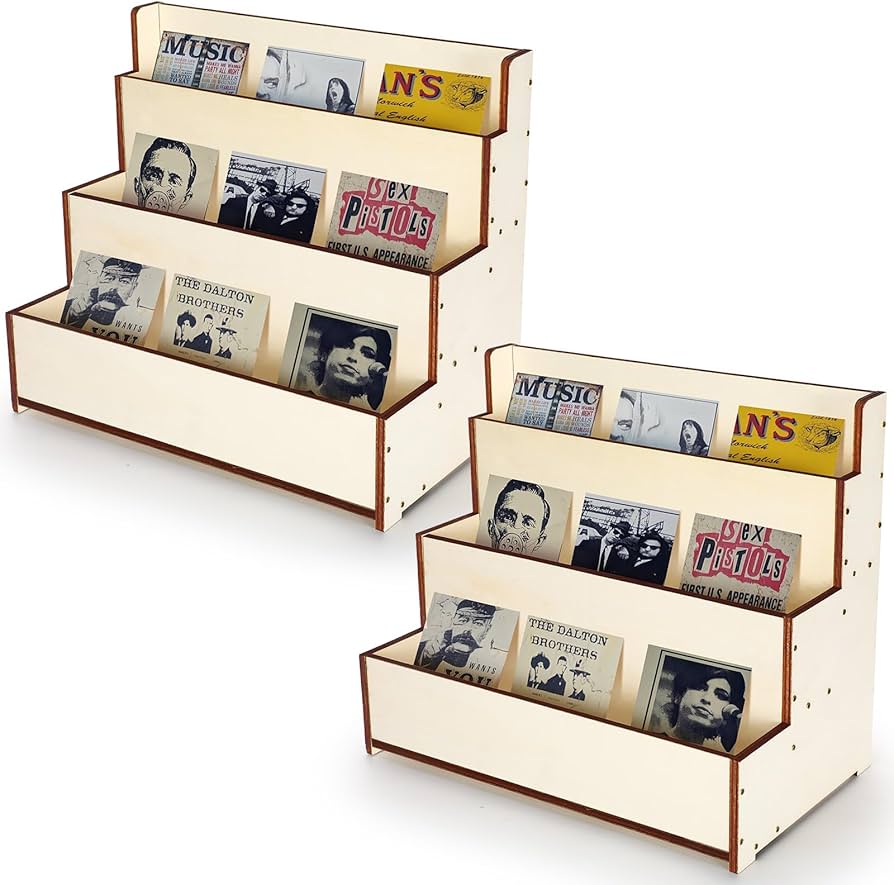 Amazon.co.jp: Wenqik 2個 3段 木製グリーティングカードディスプレイ