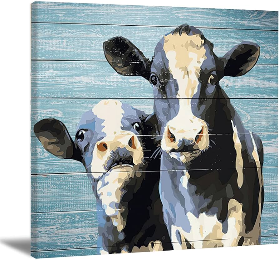 Amazon.co.jp: 牛のウォールアート 動物の絵 牛の絵 壁装飾 牛の絵