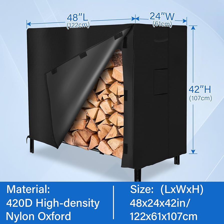 Amazon.com : ESSORT Firewood Rack Cover, Outdoor Log Rack Cover 4