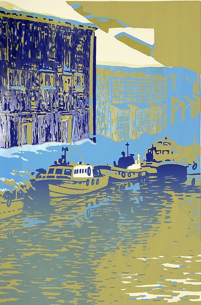 Amazon.co.jp: ◇本間武男◇【雪の運河Ⅲ】◇シルクスクリーン版画