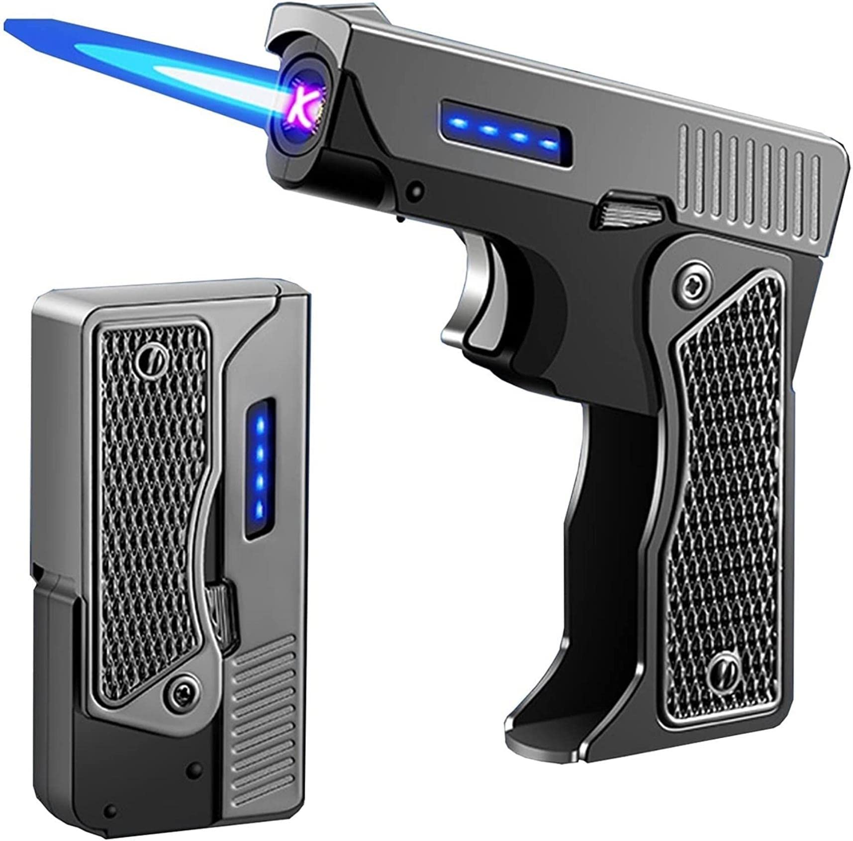 Amazon.co.jp: USBブタン直噴変形ピストルライター（ダブルファイア