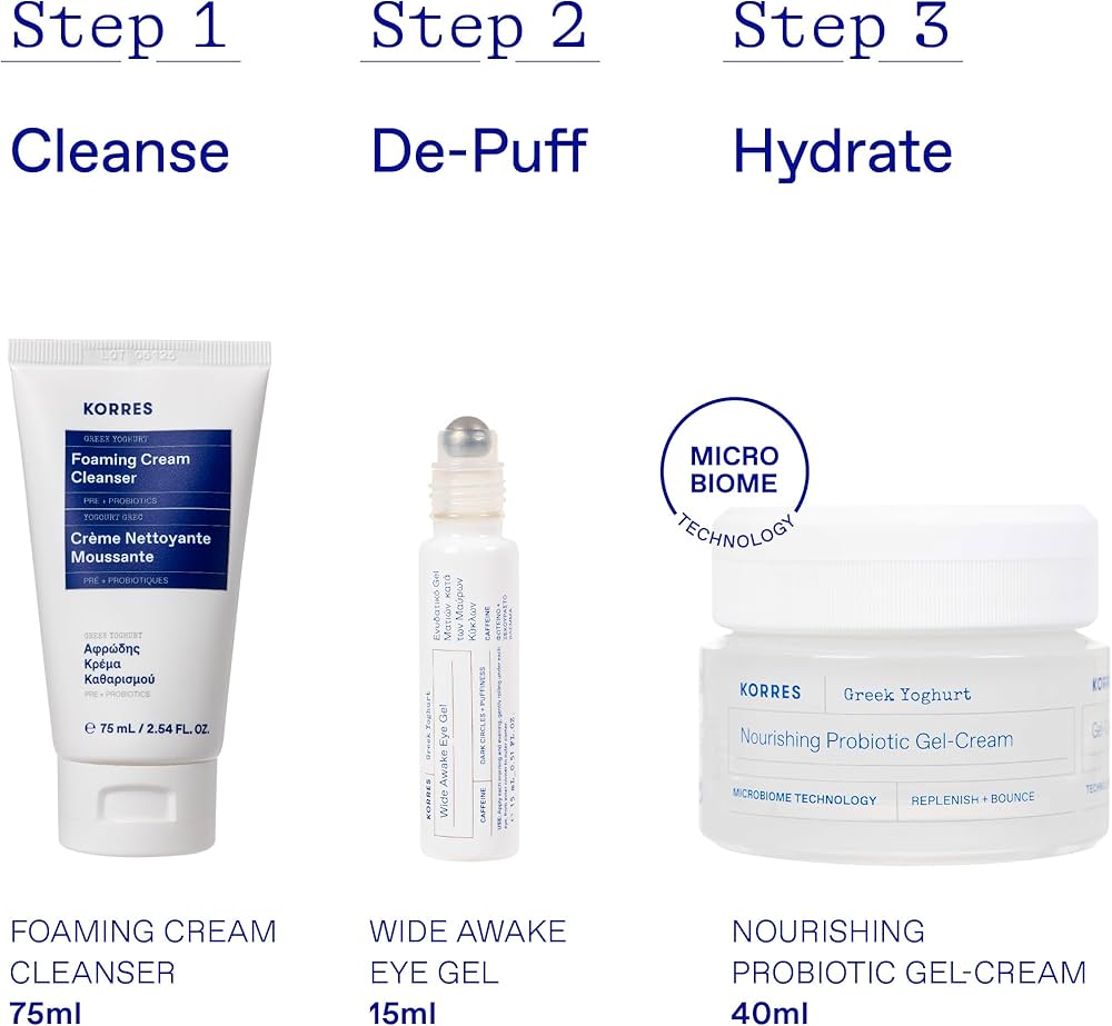 Amazon.com: KORRES Greek Yoghurt Hydration Boost Trio Set, 3-Step