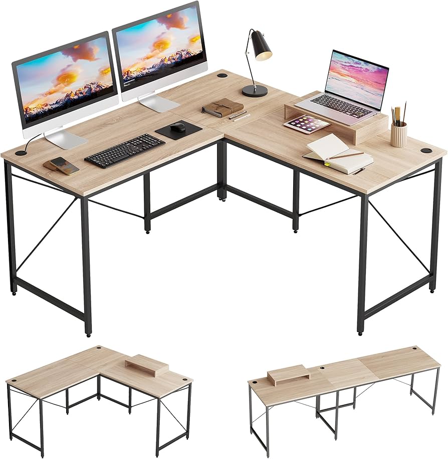 Amazon | Bestier l字デスク パソコンデスク 幅150cm×奥行150cm