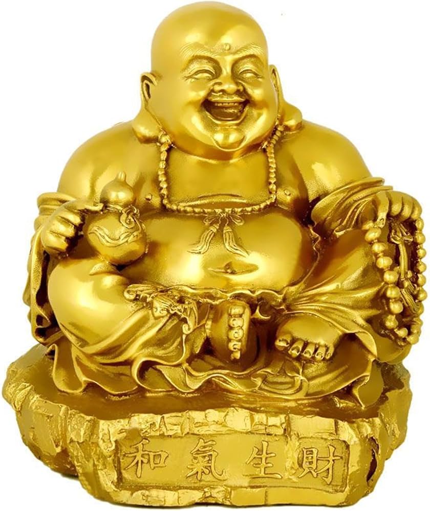Amazon.co.jp: Lhyxuuk 布袋様 置物 ゴールド 七福神 布袋 オブジェ