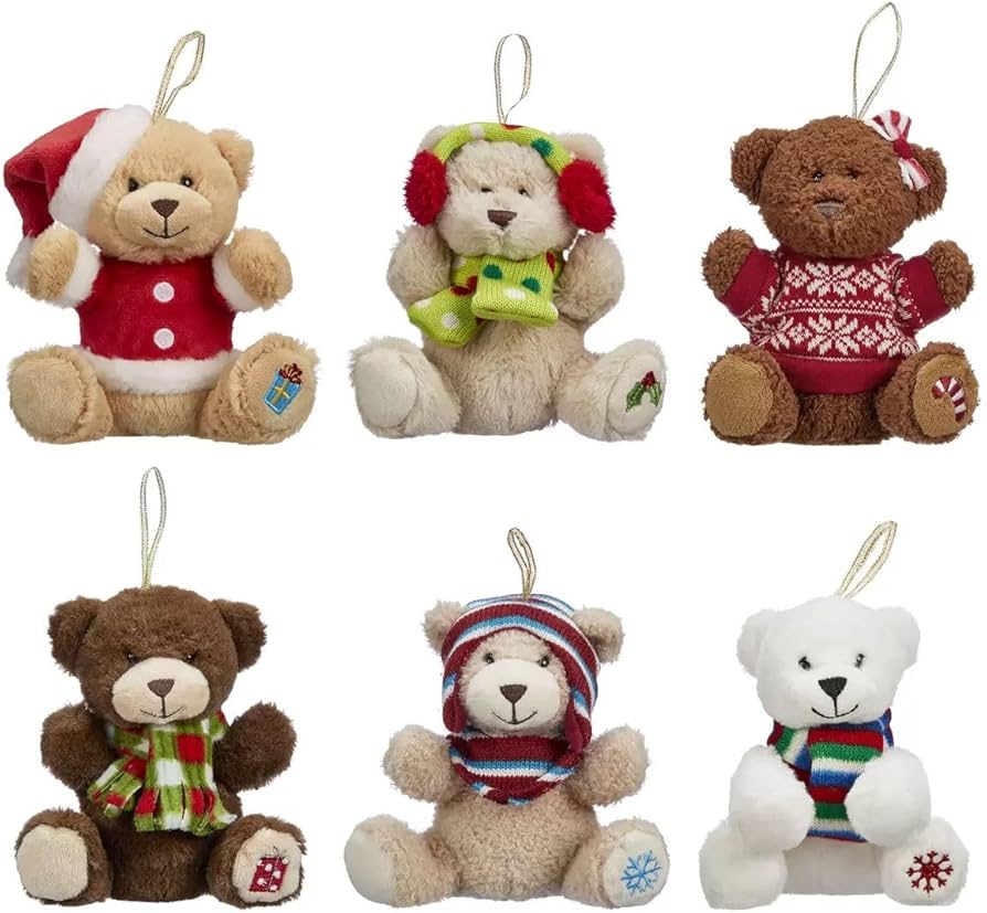 Amazon.co.jp: 2023 ぬいぐるみ テディベア クリスマスオーナメント6