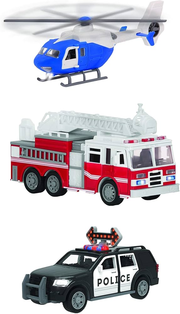 Amazon.co.jp: Driven 緊急車両 パトカー・ヘリコプター・消防車