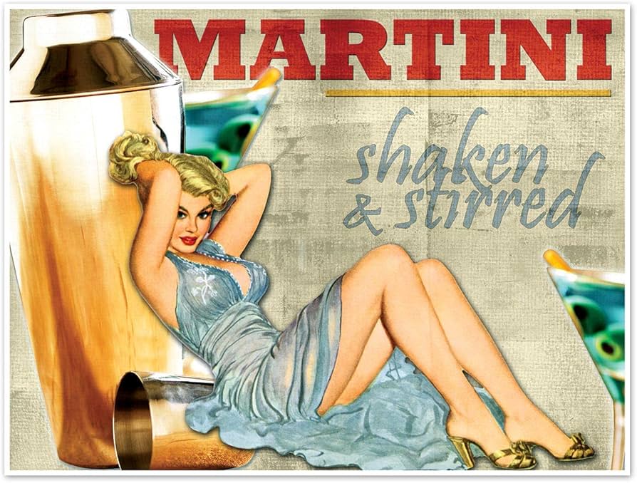 Amazon｜Shaken & Stirred martini Mixヴィンテージバーアートポスター