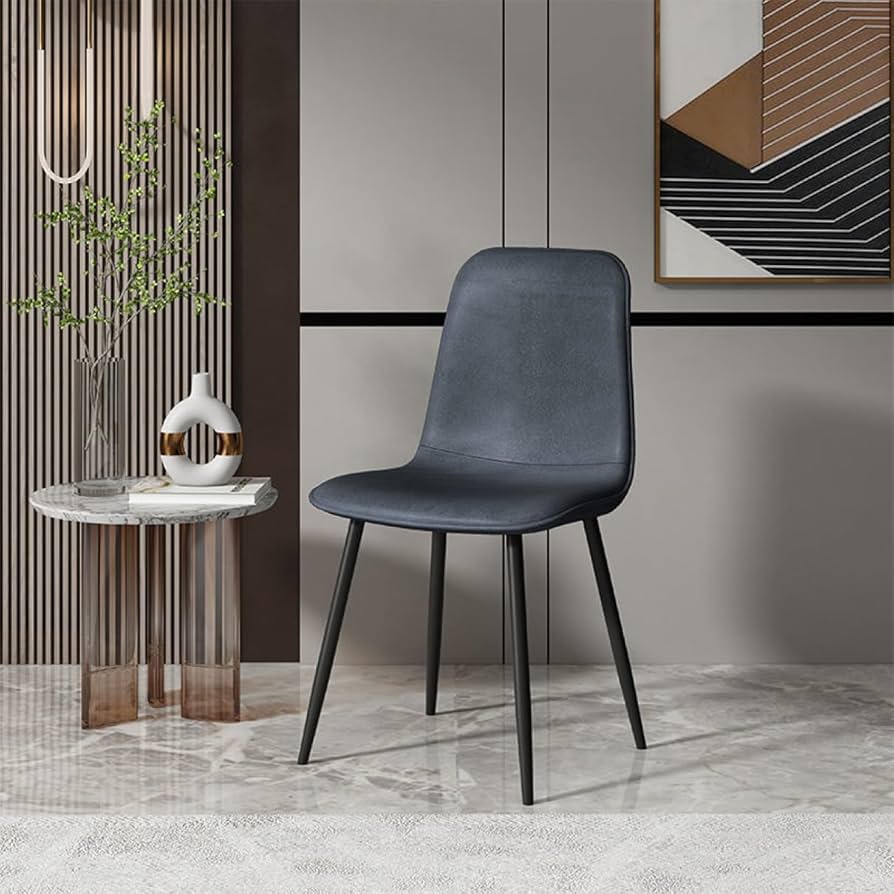 Amazon｜YJFFQ ダイニング チェア 北欧 01ダークグレー PUレザー