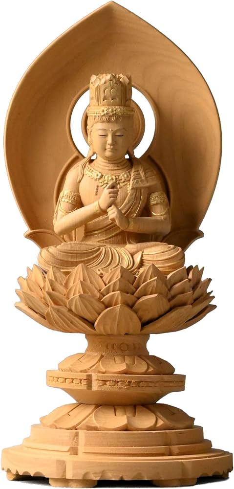 Amazon｜仏縁堂：高級仏像【上彫り香木仏像：水晶眼入 金泥書仕上げ