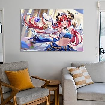 Amazon.co.jp: 原神 ニィロウ イラストポスターキャンバスポスター寝室