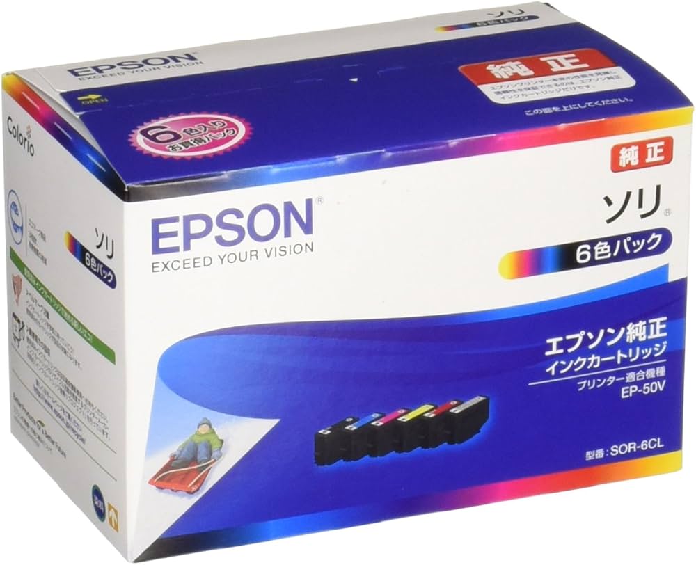 Amazon.co.jp: エプソン 純正 インクカートリッジ ソリ SOR-6CL 6色