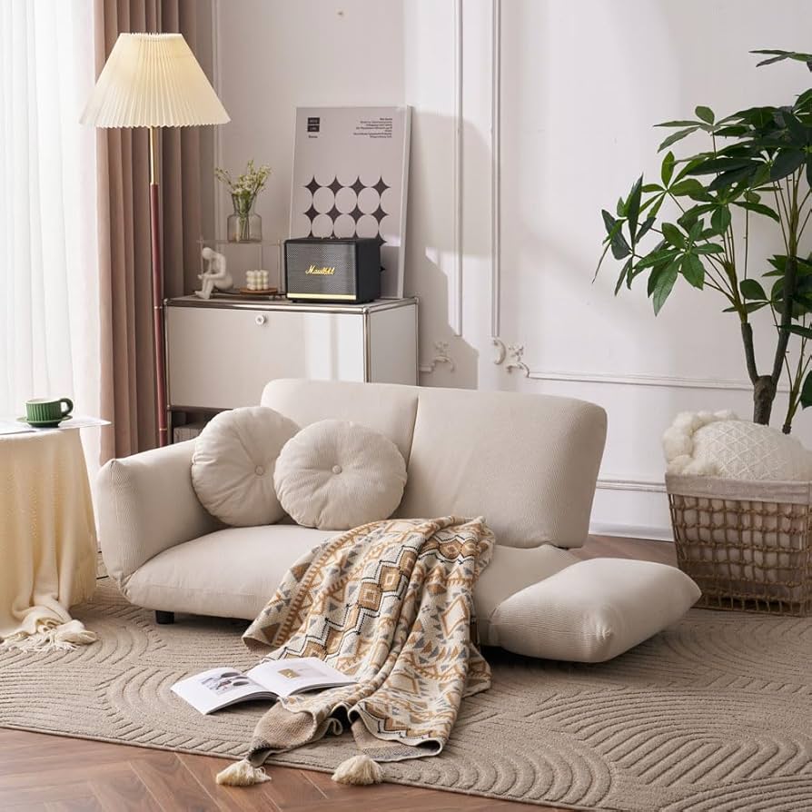 Amazon｜ソファーベッド ローソファー 2人掛け 座椅子 フロア ろーそふ