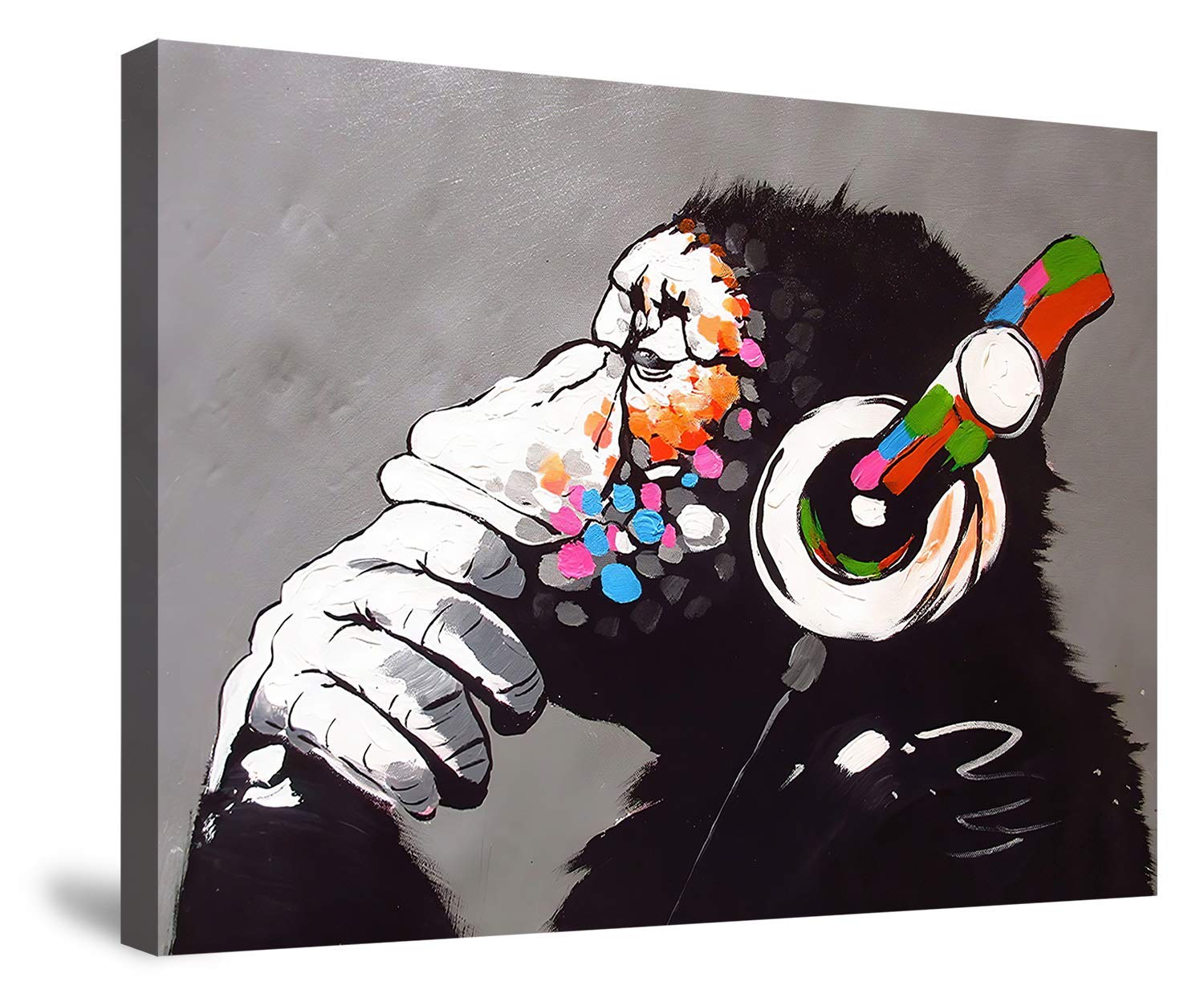 Amazon.co.jp: 音楽を聴いている猿 ポスター バンクシー Banksy