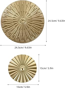 Amazon.co.jp: Tofficu ゴールド ウォールアート メタルサークル