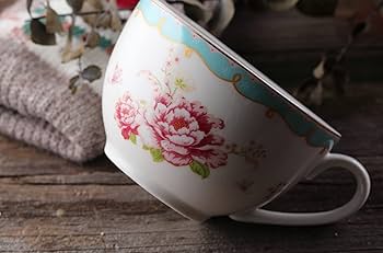 Amazon.com | Jusalpha Serve of 4 Vintage Rose China Tea Cup/Coffee