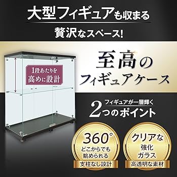 Amazon.co.jp: 生活グッズラボ ショーケース ガラスケース 2段両扉