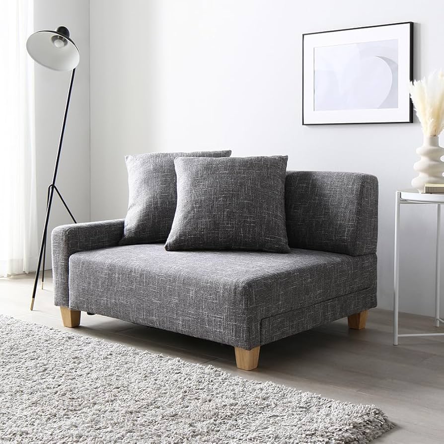 Amazon｜RASIK ソファー 1.5人掛け 単品 アッシュグレー 脚