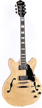 Amazon | GROTE Full Scale Electric Guitar Semi-Hollow Body Guitar