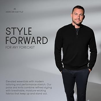 Mercer+Mettle Unisex Quarter Zip Sweater | Mock Neck Sweatshirt