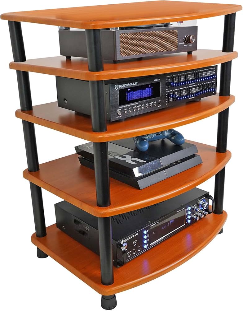 Amazon.com: Rockville FLX Classic Wood 4-Shelf Adjustable Home